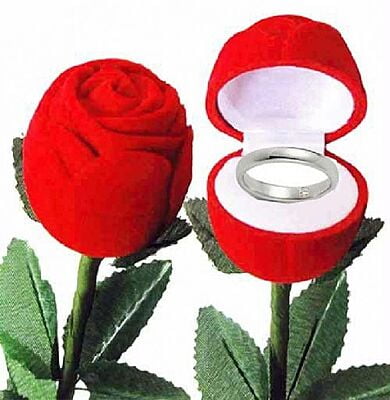 Ring in a Rose Shaped Box - Spotlights Gifts