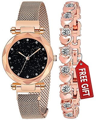 Analog Watch with Rose-Gold Bracelet and Gift_Box - Spotlight gifts