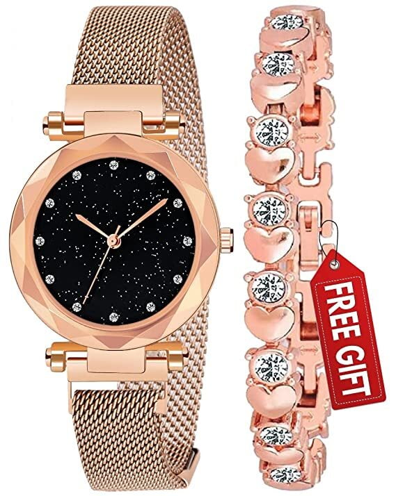 Analog Watch with Rose-Gold Bracelet and Gift_Box - Spotlight gifts Analog Watch with Rose-Gold Bracelet and Gift_Box - Spotlight gifts